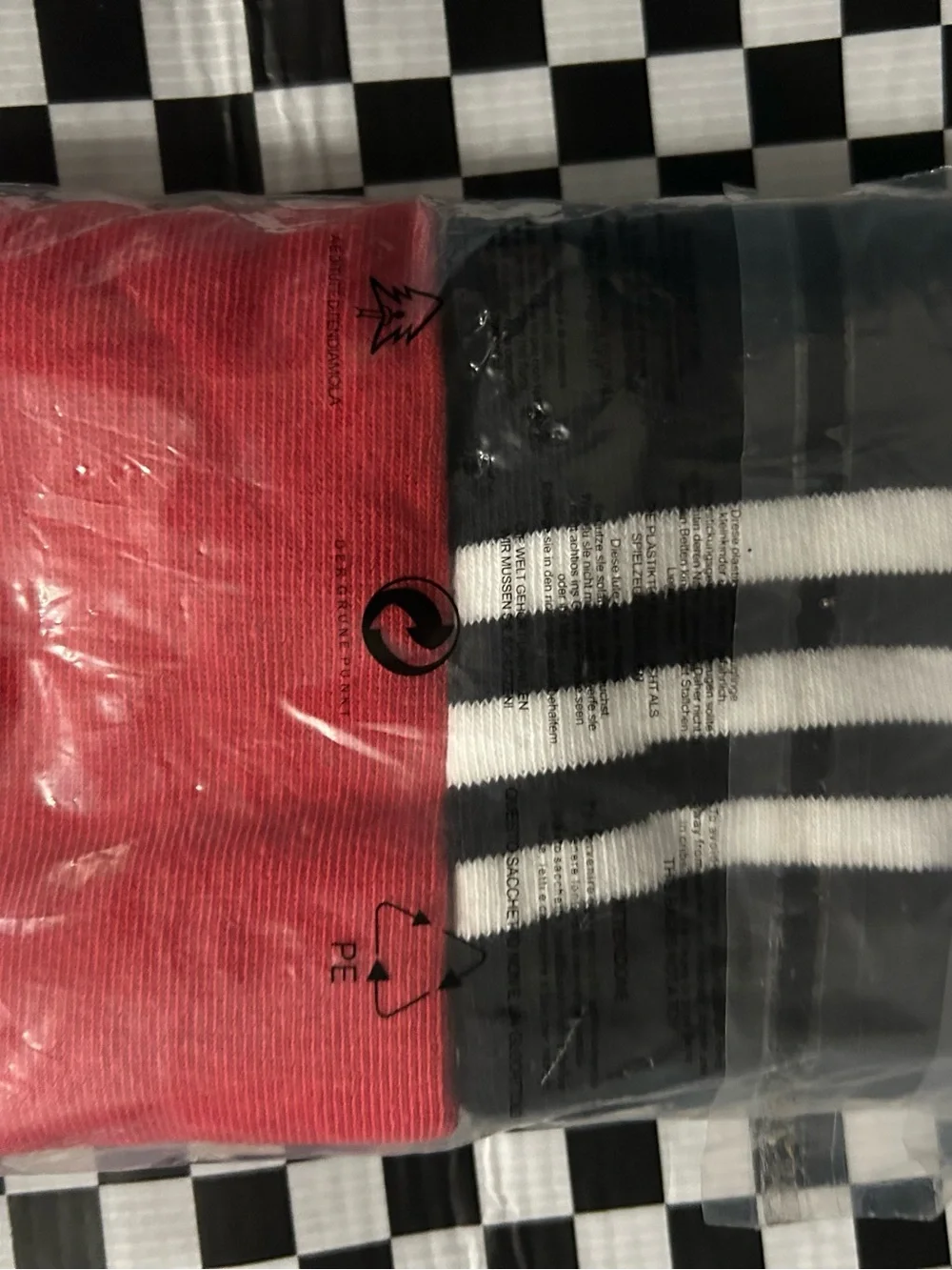 Amazon Kids Athletic Knee High Socks - Red & Black with White Stripes